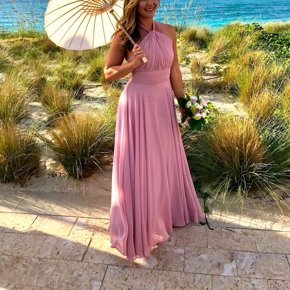 Blush Lulu’s Chiffon Bridesmaid or Evening Gown